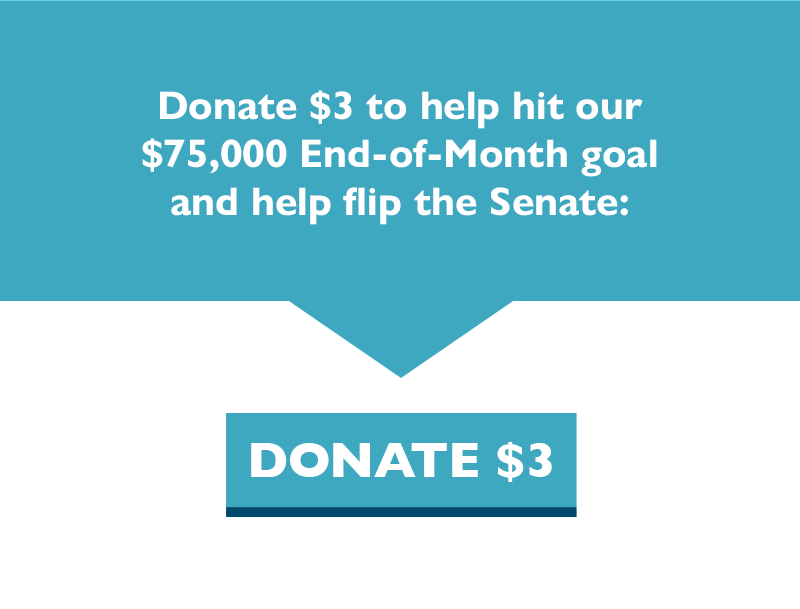 Donate $3 to help hit our $75,000 End-of-Month goal and help flip the Senate.