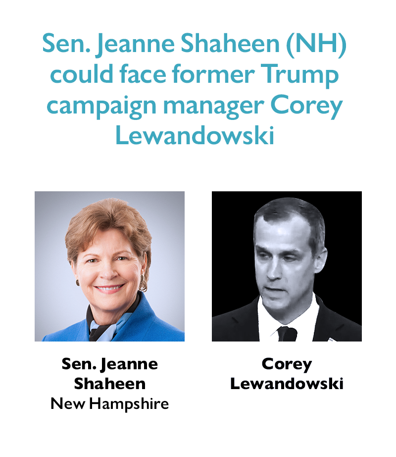 Sen. Jeanne Shaheen (NH) could face former Trump campaign manager Corey Lewandowski