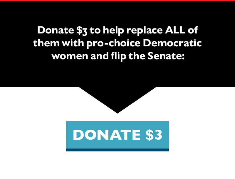 Donate $3 to help replace ALL of them with pro-choice Democratic women and flip the Senate.