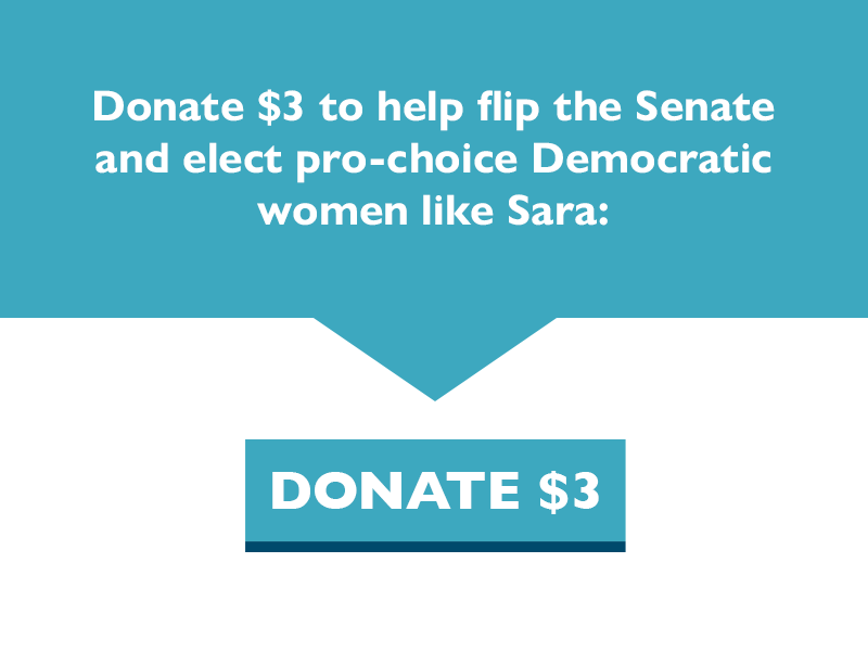 Donate $3 to help flip the Senate and elect pro-choice Democratic women like Sara.