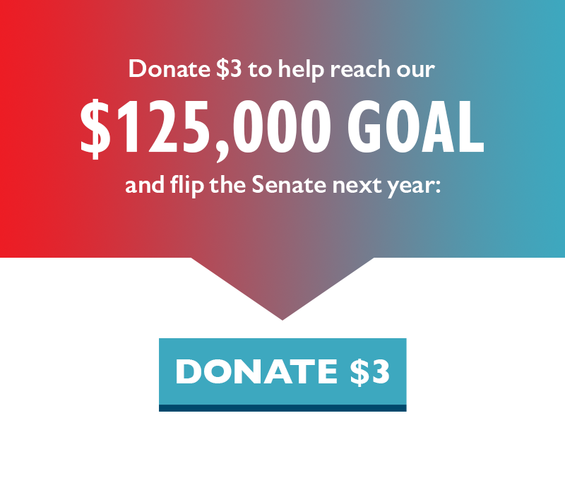 Donate $3 to help reach our $125,000 goal and flip the Senate next year: