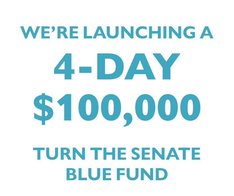We're launching a four-day, $100,000 TURN THE SENATE BLUE FUND!