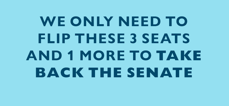 We only need to flip these three seats and one more to 
take back the Senate.