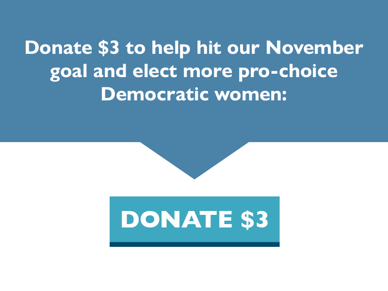 Donate $3 to help hit our November goal and elect more pro-choice Democratic women.