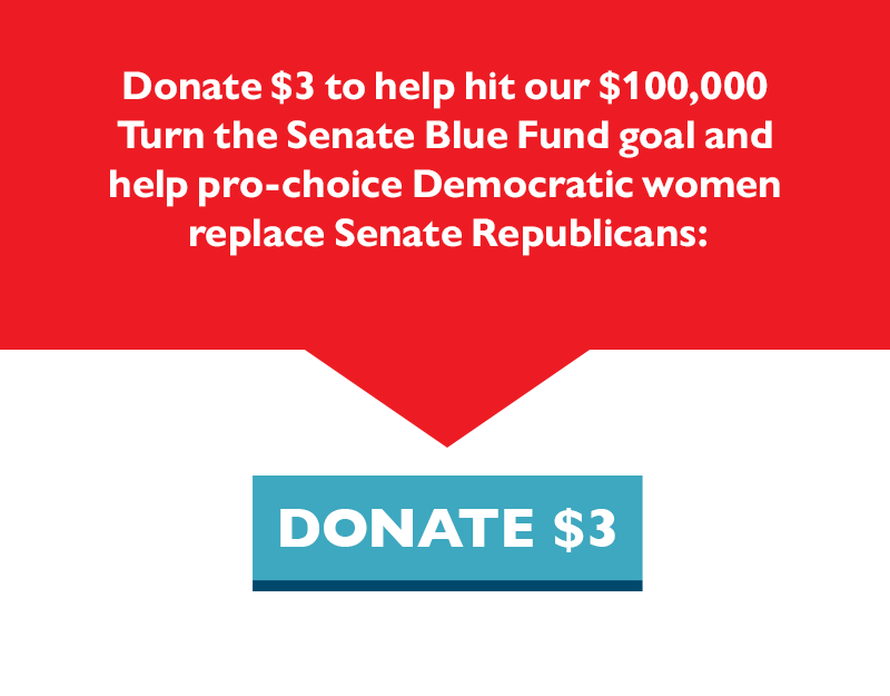 Donate $3 to help hit our $100,000 Turn the Senate Blue Fund goal and help pro-choice Democratic women replace Senate Republicans.