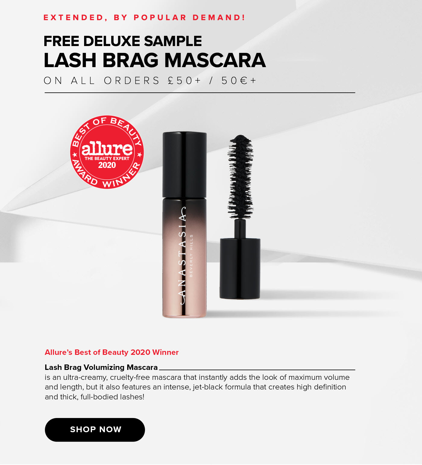 Free Lash Brag Volumizing Mascara Sample on Orders ?50+/50?+ - Shop Now
