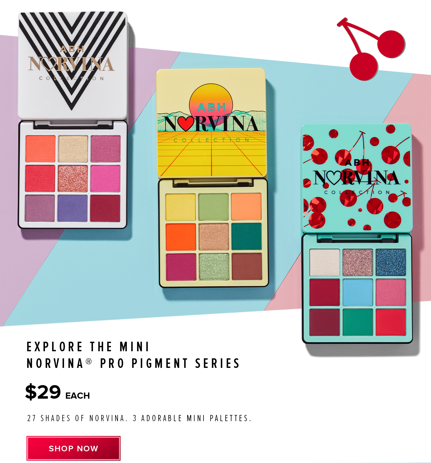 Explore the Mini Norvina Pro Pigment series $29 each.