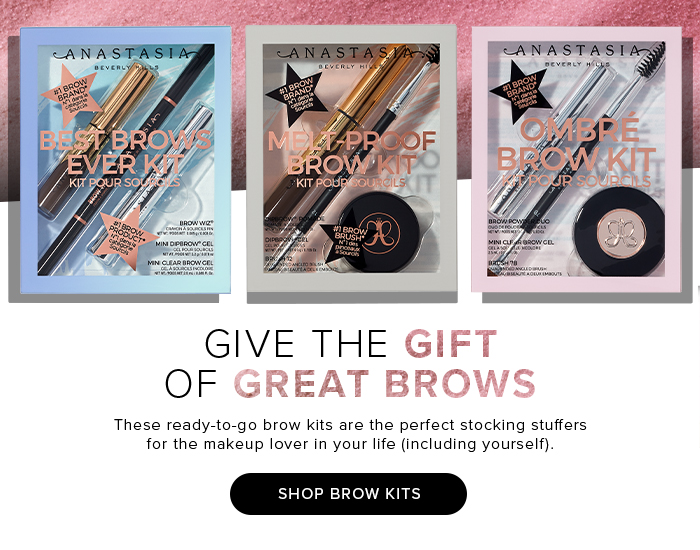 GIVE THE GIFT OF GREAT BROWS. These ready-to-go brow kits are the perfect stocking stuffers for the makeup lover in your life(including yourself). SHOP BROW KITS