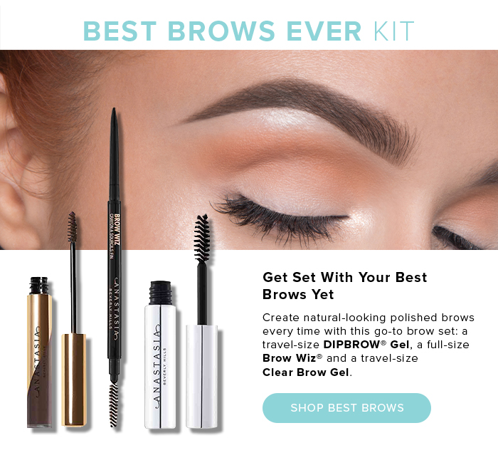 BEST BROWS EVER KIT. Get Set With Your Best Brows Yet. Create natural-looking polished brows every time with go-to brow set: a travel-size DIPBROW(R) Gel, a full-size Brow Wiz(R) and a travel-size Clear Brow Gel. SHOP BEST BROWS
