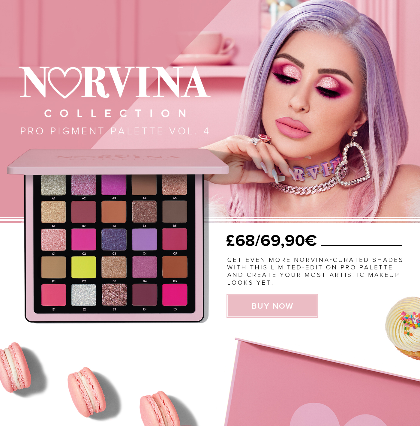NORVINA COLLECTION - PRO PIGMENT PALETTE VOL. 4 - Get even more Norvina-curated shades with this limited-edition pro palette and create your most artistic makeup looks yet. Buy Now.