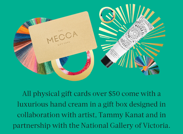 All physical gift cards over $50 come with a luxurious hand cream