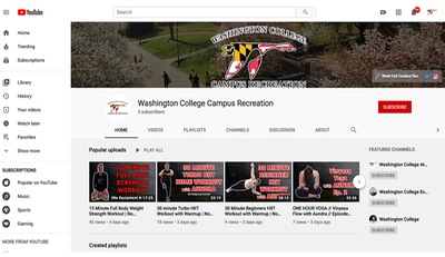 Washington College Campus Recreation Department Launches YouTube Page To Help Keep Students Stay Fit