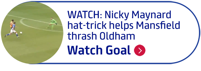 WATCH: Nicky Maynard hat-trick helps Mansfield thrash Oldham