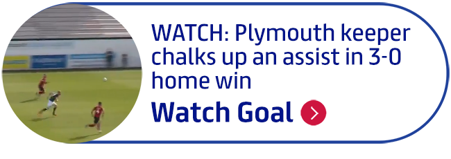 WATCH: Plymouth keeper chalks up an assist in 3-0 home win