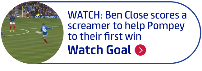 WATCH: Ben Close scores a screamer to help Pompey to their first win