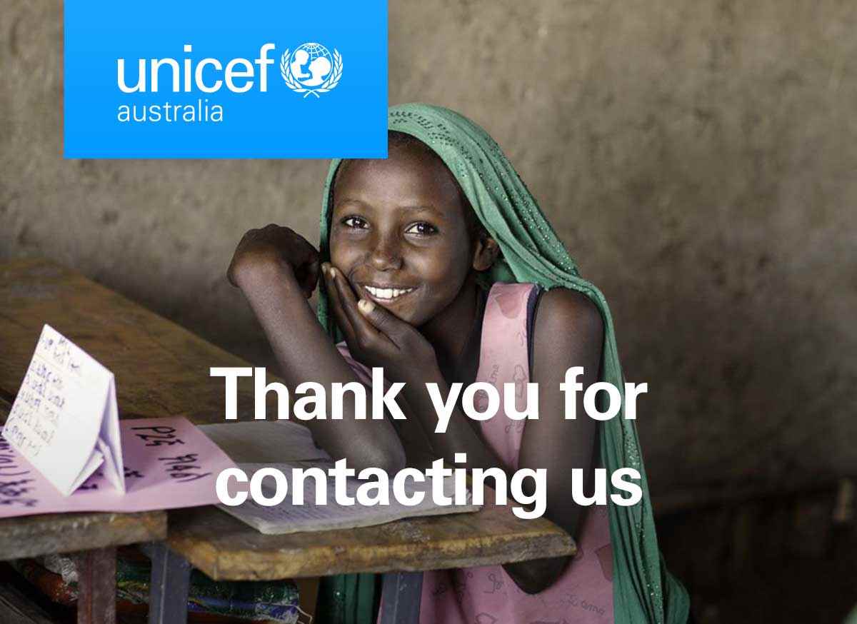 UNICEF Australia - Thanks for contacting us