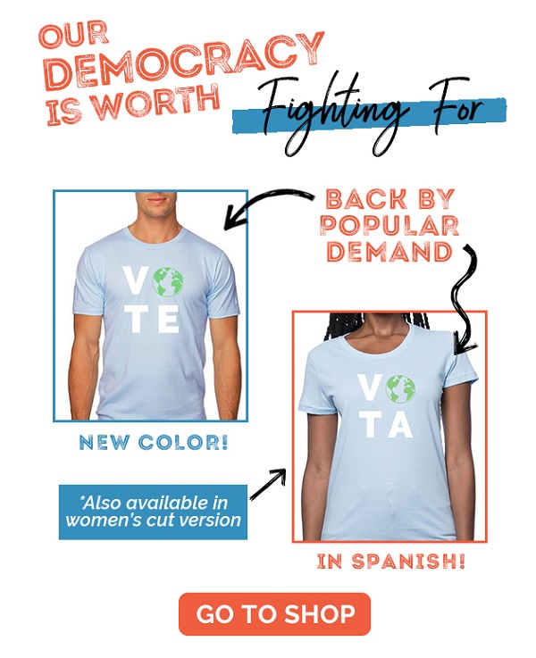 Our Democracy is Worth Fighting For - Vote tee back by popular demand
