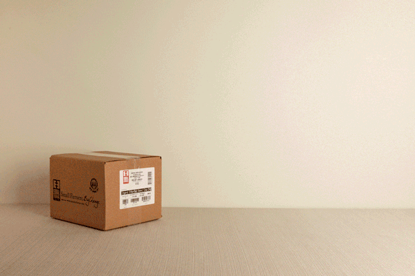 Animated gif of assembling gift baskets from whole cases of products