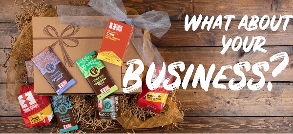 A gift box with the words "what about your business"