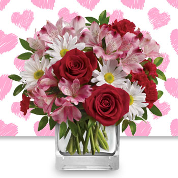 Our Pink, Red & White 'Undying Love' Vase Gift - Save 25%