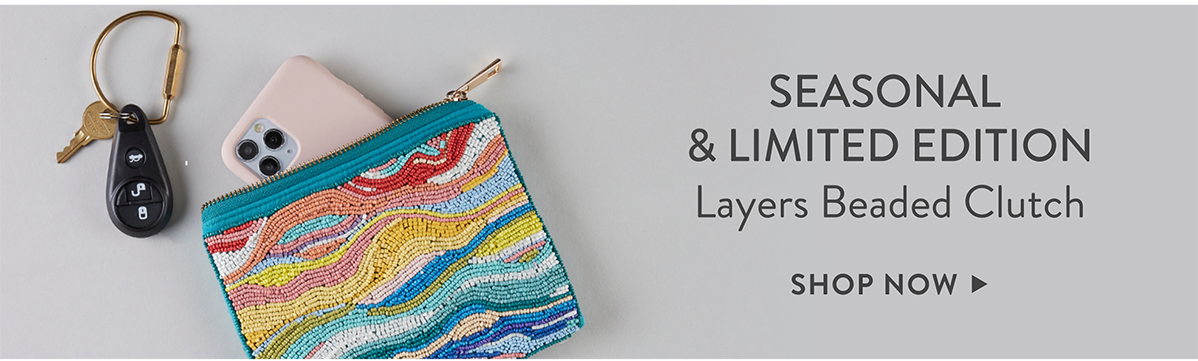Layers Beaded Clutch Shop Now >