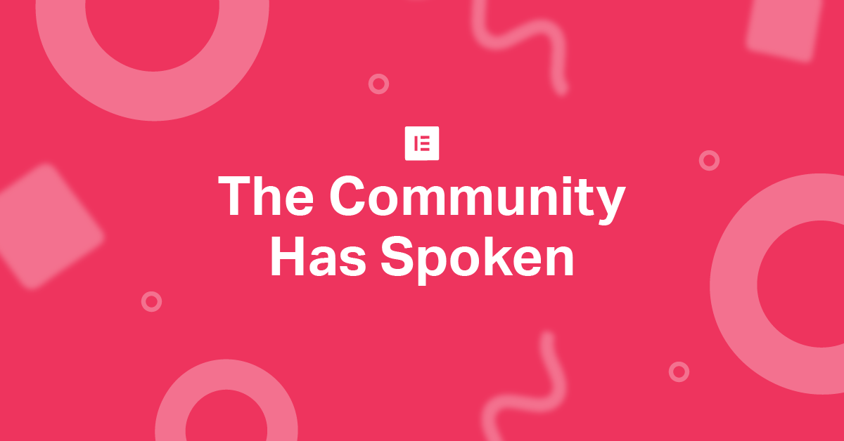 the community choose the next Elementor feature