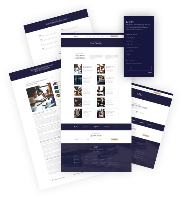 Elementor law firm template kit Live Demo Site