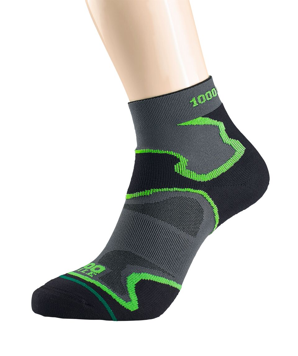 1000 Mile Fusion Anklet Socks Black Grey