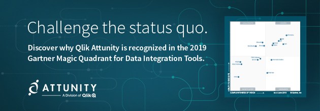 Challenge the status quo. Discover why Qlik Attunity is recognized in the 2019 Gartner Magic Quadrant for Data Integration