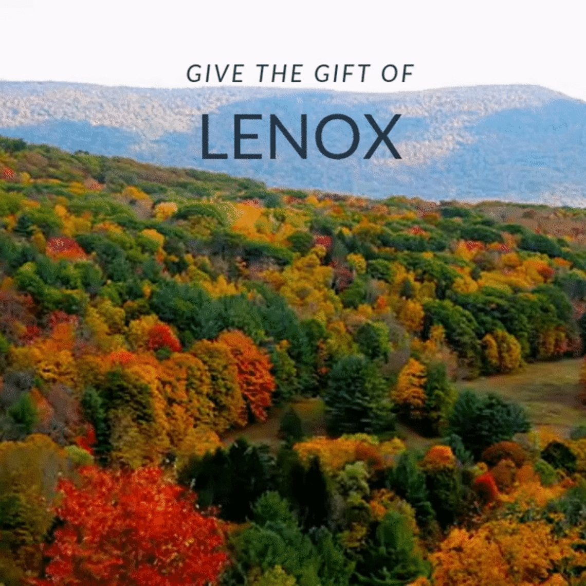 Give the gift of Lenox. Video of soaring over fall colored trees. 