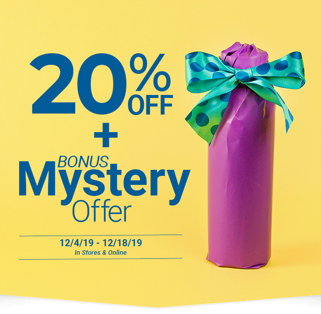 20% off plus bonus mystery offer in stores and online