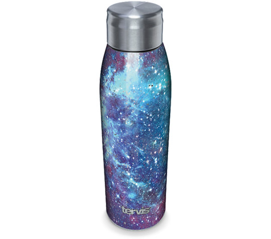 Product: Purple Galaxy - Stainless Steel Slim Bottle With Lid