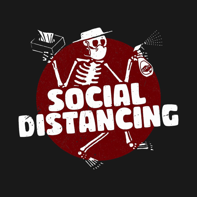 social distance dancing skeleton