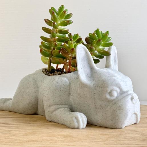 Lazy French Bulldog Planter by Ivankahl3D