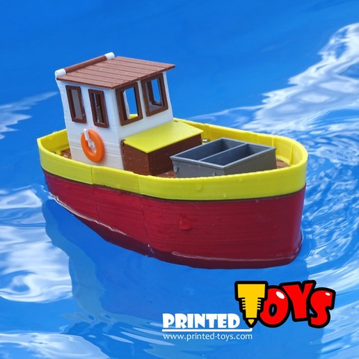 Small Fishing Boat  Floating toy for kids by Printed-Toys