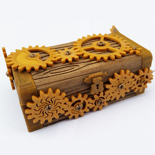 Moving gears steampunk RPG dice box by Giandroid