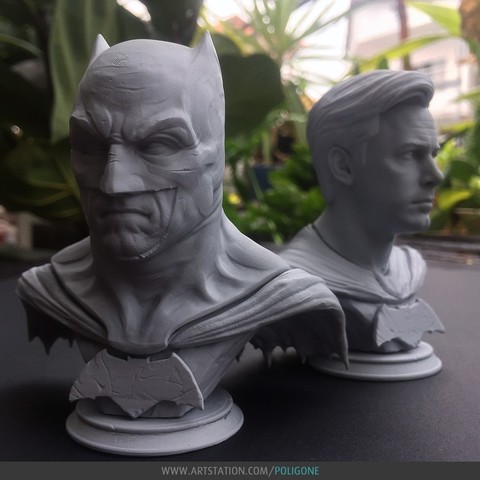 Batman & Ben Affleck Busts by Jinsk8r