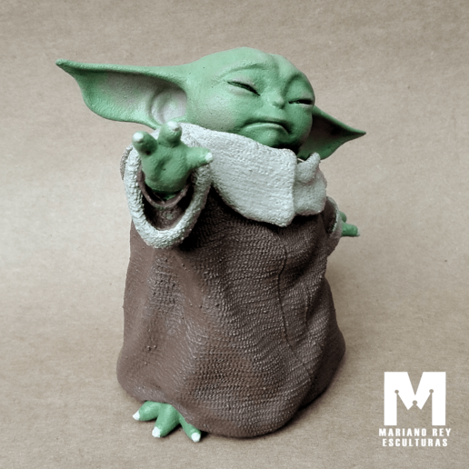 Baby Yoda using the Force by MarianoReyEsculturas
