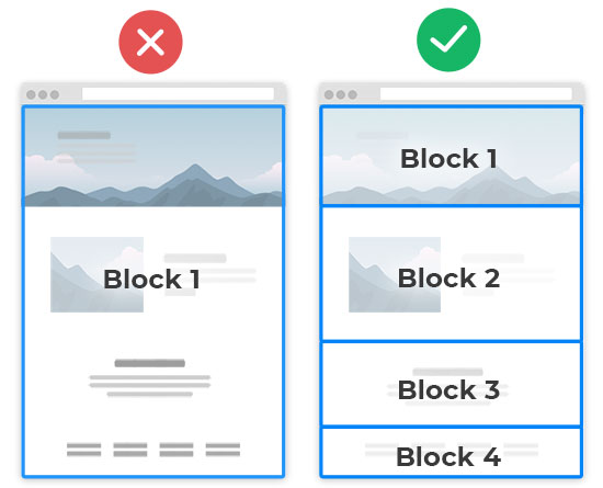 Use more Sections on a page