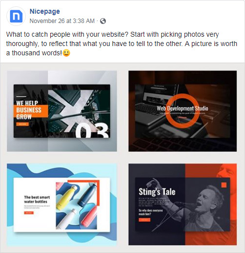 Nicepage Facebook account 