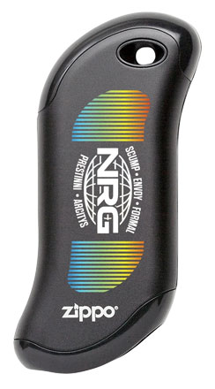 NRG Exclusive Hand Warmer - Black with NRG Globe Logo Team Names and Rainbow Design