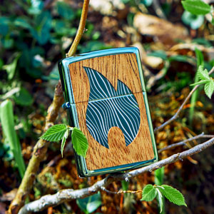 Flame Design Wood Emblem Lighter