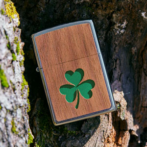 Clover Design Wood Emblem Lighter