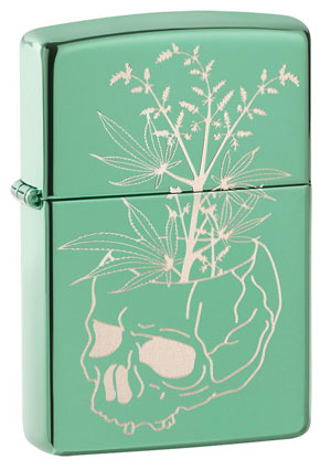 Botanical Cannabis Skull Lighter