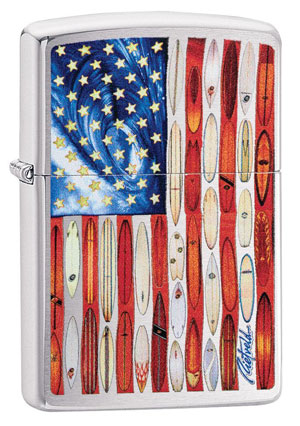 Rietveld American Flag with Surfboards Design Lighter