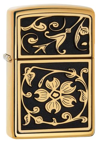 Gold Floral Flourish Windproof Lighter