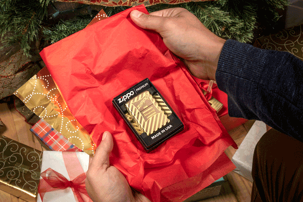 Unwrapping a Zippo Lighter