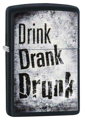 Drink, Drank, Drunk Steampunk Beetle Zippo Windproof Lighter