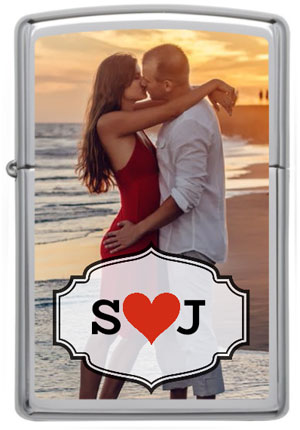 Couple Kissing on Beach Custom Lighter