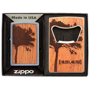 Wood Emblem Lighter and Bottle Opener Gift Set